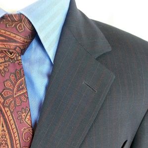 Boss Hugo Boss Stretch Suit 38S Black/Pinstripes